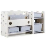 Laste hoiukast raamaturiiuliga, 2 tasandit, 113,5 &times; 36,5 &times; 63 cm