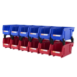 Plastikust rippuv hoiukarp, 28x13x13 cm, sinine/punane, 12 tk pakis