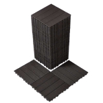 &Uuml;hendatud plastist terrassiplaadid, 36 tk, 29,6 x 29,6 cm, tumepruunid