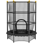 Trampoliin Homcom 140x140x190cm, musta v&auml;rvi
