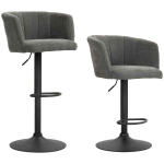 Komplekt 2 Homcom baaritooliga 59x53x110cm, musta/tumehall v&auml;rvi