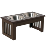 Kausside komplekt alusega PawHut 44x24x15cm, tumepruun/h&otilde;bedane