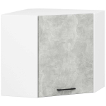 Rippuv nurgaga k&ouml;&ouml;gikapp OLIWIA W60/60N H580, valge/hall, 60 &times; 58 &times; 30 cm