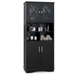 Vannitoakapp, K&otilde;rge, akr&uuml;&uuml;lustega, valge/hall/must, 23,5 &times; 57 &times; 12 tolli