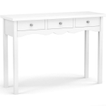 Konsoollaud, 3 sahtlit, Valge, 100,076 &times; 74,93 &times; 32,004 cm