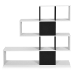 Vaba seisev riiul 120x19,5x109cm, valge/must v&auml;rv