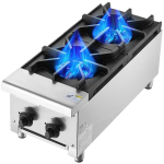 Roostevabast terasest gaasipliit, 2 p&otilde;letit, 14 kW