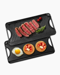 P&ouml;&ouml;ratav malmist grillpann, 20x10 tolli, must
