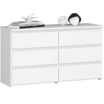 Kummut CL100, 6 sahtlit, Valge, 100 &times; 57 &times; 35 cm