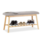 Jalan&otilde;upink Relaxdays 10022340.0, 2 istekohta, Helepruun/hall, 90 &times; 44 &times; 34 cm