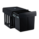Sisseehitatav j&auml;&auml;tmekast Relaxdays 10031539.0, kaheosaline, 2 &times; 15 l, Must, 34,3 &times; 35,1 &times; 48 cm