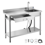 Kaubanduslik k&ouml;&ouml;givalamu VEVOR SS1200-5, vasakpoolne, 1 kauss, sahtel, 120 &times; 50 &times; 94 cm