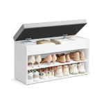 Esikupink VASAGLE, 3 riiulit, Valge/hall, 80 &times; 44 &times; 30 cm