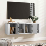 TV-kapp, 2 ust, 2 avatud sektsiooni, Valge, 108 &times; 30,5 &times; 33 cm