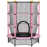Trampoliin Homcom 140x140x190cm, roosa/musta v&auml;rvi