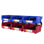 Plastikust rippuvad hoiukastid 11x11x5 cm, 6 tk, sinine/punane