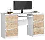 Arvutilaud A-11, 6 sahtlit, valge/pruun, 135 &times; 77 &times; 50 cm