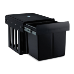 Sisseehitatav j&auml;&auml;tmekast Relaxdays 10031540.0, kolmeosaline, 2 &times; 8 l + 15 l, Must, 34,3 &times; 35,1 &times; 48 cm