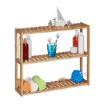 Rippriiul Relaxdays 10032111.0, 3 reguleeritavat riiulit, 60 &times; 50 &times; 15 cm