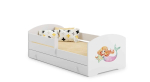 Lastevoodi Luk sahtli, madratsi ja turvapiirdega 164 cm x 85 cm x 63 cm, merineitsi-must