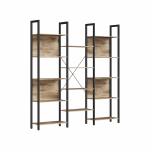 Riiul 24x158x166cm., helepruun/must