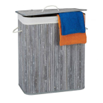 Pesukorv kahe sektsiooniga 63x55x35cm, 95L, hall/valge