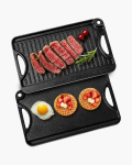 P&ouml;&ouml;ratav malmist grillpann, 14x8,5 tolli, must