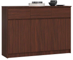 Kummut K140, 3 sahtlit ja 3 ust, Pruun, 138 &times; 99 &times; 40 cm