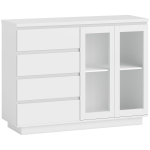 Puhvetkapp, 4 sahtlit ja 2 ust, Valge, 120 &times; 91 &times; 40 cm