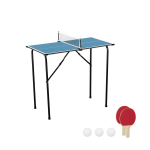 Lauatenniselaud Relaxdays, 2 reketit, 3 palli, Sinine/must, 88 &times; 76 &times; 48 cm