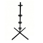 Rehviriiul Relaxdays, 4 rattale, Must, 66 &times; 131,5 &times; 66 cm