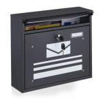Postkast Relaxdays 10038956.0, Must, 36 &times; 31 &times; 11 cm