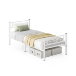 &Uuml;heinimese voodi VASAGLE RMB061W01, 90 &times; 190 cm, Valge, 208 &times; 86,4 &times; 91,8 cm