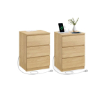 &Ouml;&ouml;kapp VASAGLE, 3 sahtlit, 2 pistikupesa ja 2 USB-porti, 40 &times; 59 &times; 35 cm