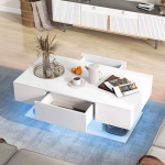 LED-diivanilaud, 2 sahtlit, Valge, 110 &times; 40 &times; 60 cm
