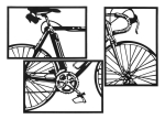 Seinapaneelide komplekt Bike, 3 tk, 40 &times; 60 &times; 1,3 cm