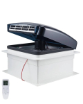 RV 14-tolline 12 V p&ouml;&ouml;ratav ventilaator puldi ja vihmakattega