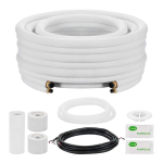 15,2 m vasktorude komplekt, 6,4 ja 12,7 mm, valge PE-spiraal, HVAC-s&uuml;steemidele