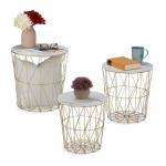 Kohvilaudade komplekt Relaxdays 10039093_49, 3 tk, Kuldne