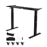 Reguleeritava k&otilde;rgusega lauaraam VEVOR ZW-07, 2 mootorit, 4 m&auml;luseadistust, Must, 104&ndash;160 &times; 58 &times; 70&ndash;117 cm