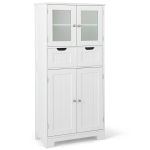Vannitoakapp, 4 ust, 2 sahtlit, Valge, 60 &times; 128 &times; 30 cm