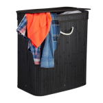 Pesukorv 63x55x35cm, 95L., must/valge