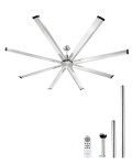 Laeventilaator 213 cm, 6 kiirust, alumiinium, harjatud nikkel