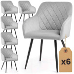 S&ouml;&ouml;gitoa toolid VELTO, 6 tooli komplekt, Hallid, 54,5 &times; 82 &times; 58 cm