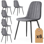 S&ouml;&ouml;gitoa toolid LUMO, 6 tooli komplekt, hall/must, 45,5 &times; 87 &times; 43,5 cm