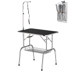 Lemmikloomade hoolduslaud PawHut 90x60x175cm, h&otilde;bedane/must