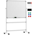 Kahepoolselt magnettahvel Homcom 127x50x165cm, valge/hall v&auml;rv
