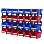 Plastikust rippuv hoiukarp, 12x10x7,5 cm, sinine/punane, 24 tk pakis