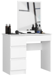 Peeglilaud AKORD T-6/SL, vasakpoolne, 4 sahtlit, valge, 90 &times; 142 &times; 50 cm