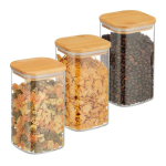 Toidu s&auml;ilitusanumad Relaxdays, 3 tk, 1200 ml, 10 &times; 17,5 &times; 10 cm